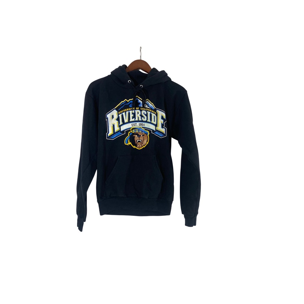 Hanes Hoodie Unisex Small Black Excellent UC Riverside UCR Highlanders Graphic
